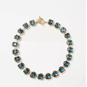 Ann Taylor rectangular crystal metallic necklace